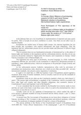 Letter from the Participants of 'Supremacy of the Statute Law and Observance of HR in Kazakhstan'