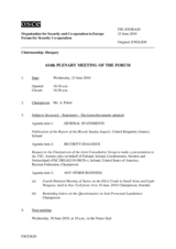 Journal of the 614th Plenary Meeting of the Forum for Security Co-operation