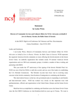 Statement by Mr. Weiss, Director of Community Services and Cultural Affairs