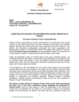 Presentation by the Western Thrace Minority University Graduates Association