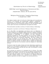 Contribution by Church of Scientology, Religious Discrimination Targeting Scientology in Kazakhstan, 2009