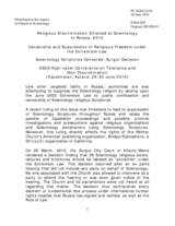 Contribution by Church Scientology, Religious Discrimination Directed at Scientology in the Russian Federation