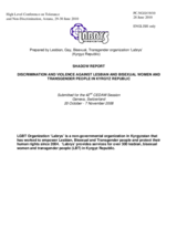 Shadow Report by Labrys Kyrgyzstan, Discrimination and Violence against lesbian and bisexual women and transgender people in Kyrgyzstan