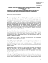 Presentation of the OSCE ODIHR Senior Adviser on Roma and Sinti, Combating Racism and Intolerance Against Roma and Sinti Remains a Challenge throughout the OSCE Area