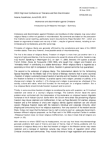 Introduction on Intolerance and Discrimination against Christians by Mr. Massimo Introvigne