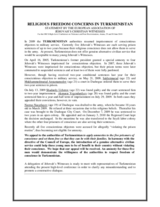 Religous Freedom Concerns in Turkmenistan
