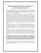 Religious Freedom Concerns in Uzbekistan