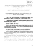 Remarks by Amb. Omur Orhun