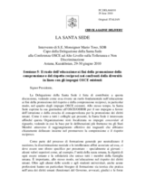 Statement by H.E. Bishop Mario Toso, Holy See (it)