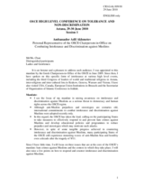 Statement by Amb. Adil Akhmetov