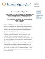 Statement by Human Rights First