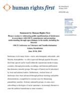 Statement by Human Rights First