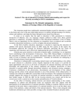 Statement by Ms. Dziunik Aghajanian