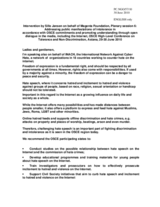 Statement by Ms. Sille Jansen