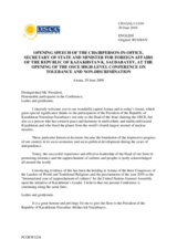 Statement by H.E. Minister Kanat Saudabayev, OSCE Chairperson-in-Office