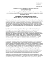 Statement by Ms. Dziunik Aghajanian