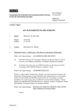 Journal of the 615th Plenary Meeting of the Forum for Security Co-operation (de)