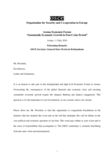 Welcoming remarks by OSCE Secretary General Marc Perrin de Brichambaut