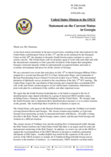 Statement by the Delegation of the United States of America on the Current Status in Georgia