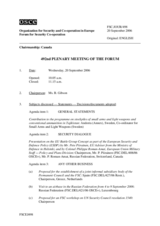 Journal of the 492nd Plenary Meeting of the Forum for Security Co-operation