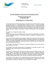 Statement by the Finnish Presidency of the Council of the European Union on the death of Ms Ogulsapar Muradova in detention in Turkmenistan