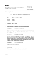 Journal of the 496th Plenary Meeting of the Forum for Security Co-operation