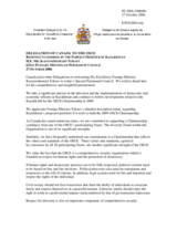 Statement by the Delegation of Canada in Response to the address by the Minister of Foreign Affairs of Kazakhstan, H.E. Mr Kassymzhomart Tokaev