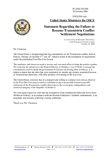Statement by the Delegation of the United States of America on the issue of Odessa consultations on Transdniestria settlement