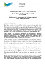 Statement by the Finnish Presidency of the Council of the European Union in Response to address by the Prime Minister of Georgia, H.E. Mr. Zurab Nogaideli