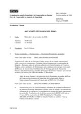 Journal of the 498th Plenary Meeting of the Forum for Security Co-operation (es)