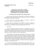 Statement by the Delegation of Turkey in response to the address by the German Presidency of the European Union, Federal Minister for Foreign Affairs Frank-Walter Steinmeier