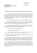 Turkish -Russian declaration on Operation Black Sea Harmony