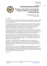 Statement by the Delegation of the United States of America in response to address by Brigadier-General Ferenc Banfi, Head of the EU border Assistance Mission on the Moldovan-Ukrainian border