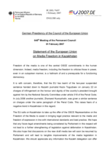 Statement by the German Presidency of the European Union on Media Freedom in Kazakhstan