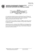 Statement by the Delegation of Armenia about the Parliamentary election that is to be held in Armenia on May 12, 2007