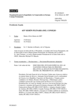 Journal of the 653rd Plenary Meeting of the Permanent Council (es)