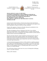 Statement by the Delegation of Canada in response to the UNSG's Special Envoy for the Future Status Process for Kosovo, H.E. President Martti Ahtisaari