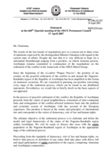 Statement made by the Delegation of Azerbaijan at the 660th Special Meeting of the OSCE Permanent Council in reaction to the address delivered by Minister Oskanian
