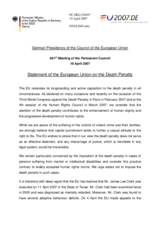 Statement by the German Presidency of the European Union on the Death Penalty