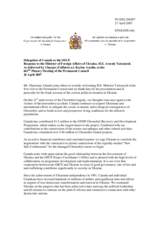 Statement by the Delegation of Canada in response to the Minister for Foreign Affairs of Ukraine, H.E. Arseniy Yatsenyuk