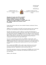 Statement by the Delegation of Canada on behalf of Iceland, Liechtenstein, Norway, Switzerland in response to Russia's statement with regard to the Implementation of the Ministerial Council Decision on strengthening the effectiveness of the OSCE