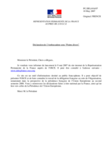 Announcement made by the Ambassador of the French Delegation on account of the Delegation's new web site.  Declaration de l'Ambassadeur sur le lancement d'un site de la Representation Permanente de la France aupres de l'OSCE.
