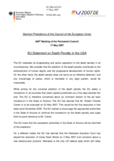 Statement by the German Presidency of the European Union on Death Penalty in the USA