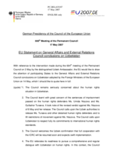 Statement by the German Presidency of the European Union on General Affairs and External Relations Council conclusions on Uzbekistan