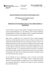 Statement by German Presidency of the European Union regarding media freedom and constitutional reform in Kazakhstan