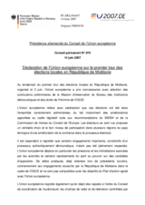 Statement by the German Presidency of the European Union on the June local elections in Moldova