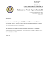 Statement by the Delegation of the United States of America on Fires in Nagorno Karabakh
