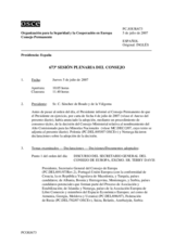 Journal of the 673rd Plenary Meeting of the Permanent Council (es)