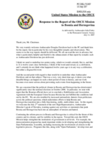 Statement by the Delegation of the United States in Response to the Report of the OSCE Mission to Bosnia and Herzegovina