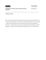 Statement delivered by the Delegation of Former Yugoslav Republic of Macedonia, on behalf of the delegations of the SAP - Albania, BaH, Croatia, Serbia and F.Y.R. of Macedonia, on the signature of SAA and Interim agreement between EU and Montenegro